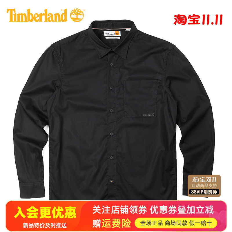 现货Timberland添柏岚户外男款休闲运动口袋式翻领长袖衬衫A69JD