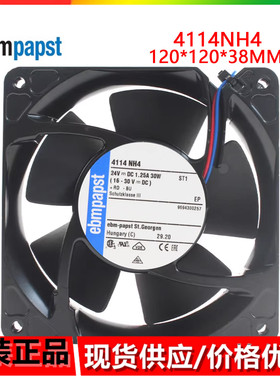 全新原装德国风扇 4114NH4 12038 24V 30W纺织机械发射机散热风扇