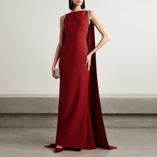 高端大气晚礼服2023新款圣诞节晚宴聚会妈妈主持年会高级感连衣裙