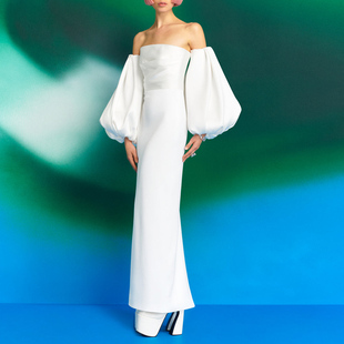 秋冬晚礼服长裙气质优雅舞台独唱演出服2024新款年会女连衣裙时尚