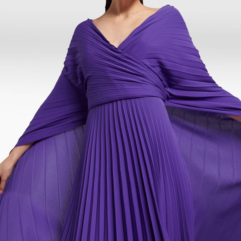 晚礼服紫色长裙气质优雅宴会装2025新款百褶名媛派对连衣裙质感女
