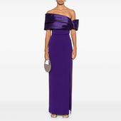 紫色晚礼服高级质感一字肩长裙2025新款 年会晚宴聚会连衣裙女 时尚