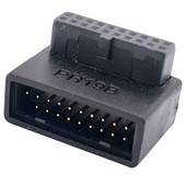 台式 机主板USB3.0转向头直角转接头19Pin插座90度USB背部走线转弯