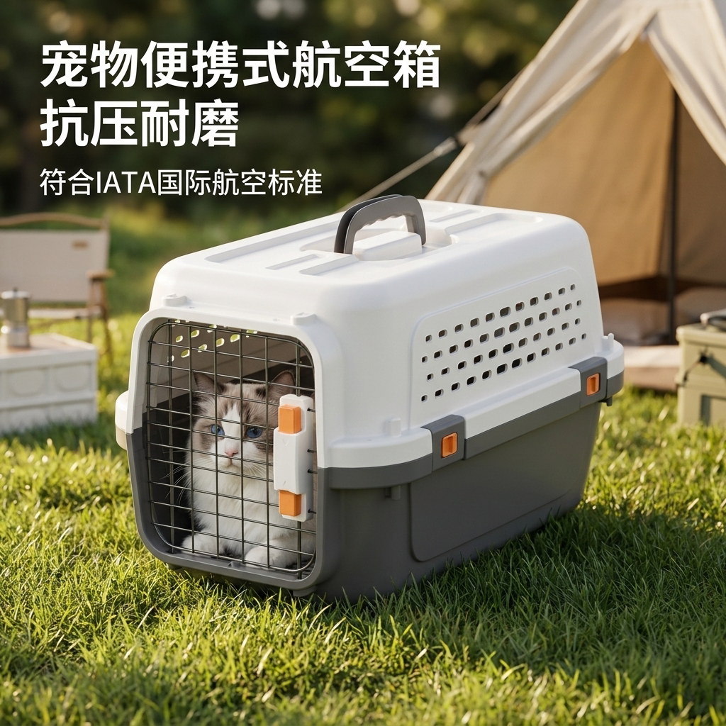 宠物航空箱带隔尿板食碗便携耐用猫狗通用外出出行车载箱托运箱