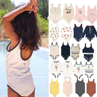 2026春夏KS系列女童宝宝甜美吊带连体防晒泳衣分体泳装海边比基尼