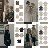 秋LOU女童连衣裙纯棉印花长袖 清仓特价 ins爆款 童裙子裥棉背带裙