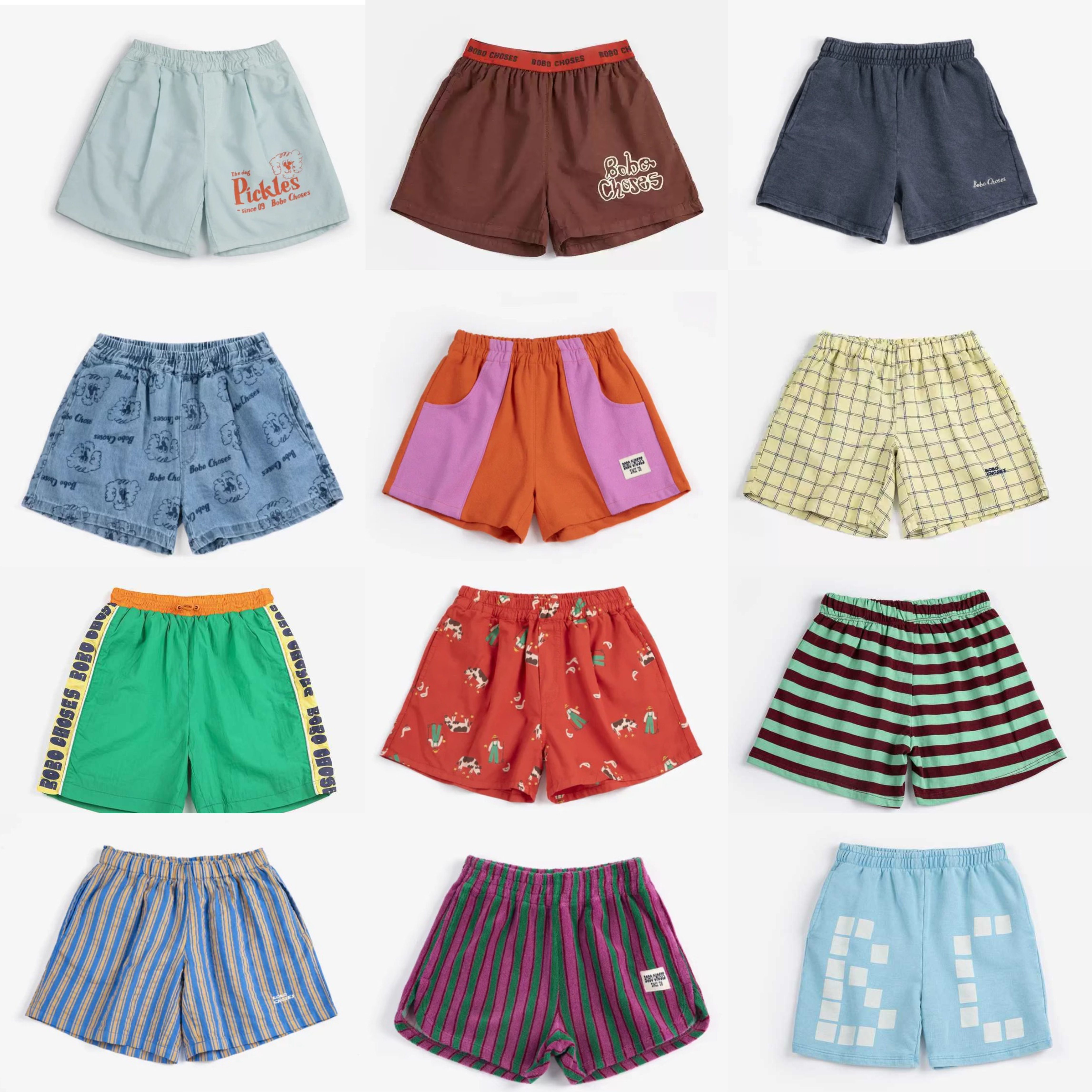 2025春夏新品Bc系列欧美风男女童宝宝牛仔短裤条纹印花沙滩裤潮