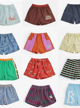 2025春夏新品Bc系列欧美风男女童宝宝牛仔短裤条纹印花沙滩裤潮