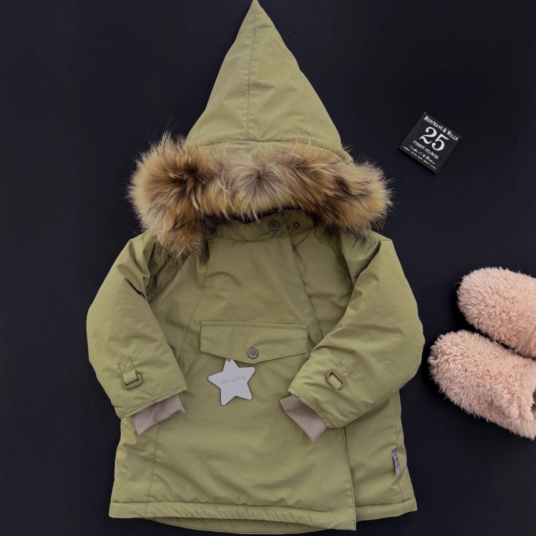 ins2025秋冬北欧高定男女童精灵帽保暖滑雪服棉衣棉服羽绒服外套