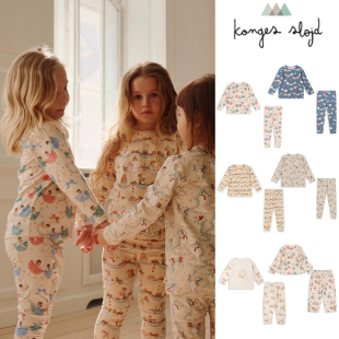 儿童纯棉a类ks圣诞节家居服套装 保暖睡衣 25年男女童宝宝秋衣秋裤