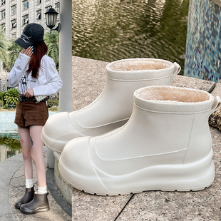 柠小七2025新款水鞋女款防水防滑舒适百搭加绒雨鞋涉水靴雨靴胶鞋