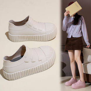 柠小七2026新款时尚低帮厚底雨鞋女款防滑耐磨防水一脚蹬外穿雨靴