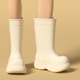 靴子厚底高筒雨靴雨鞋 通勤 长筒靴女款 2025新款 简约百搭 小丑鞋