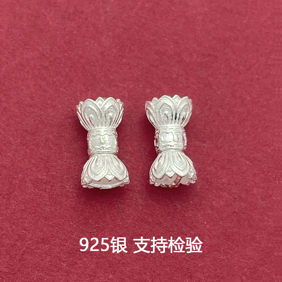 S925纯银莲花宝座螺丝扣连接扣