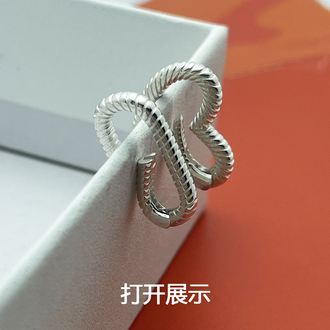 S925纯银爱心回形针吊坠万能扣