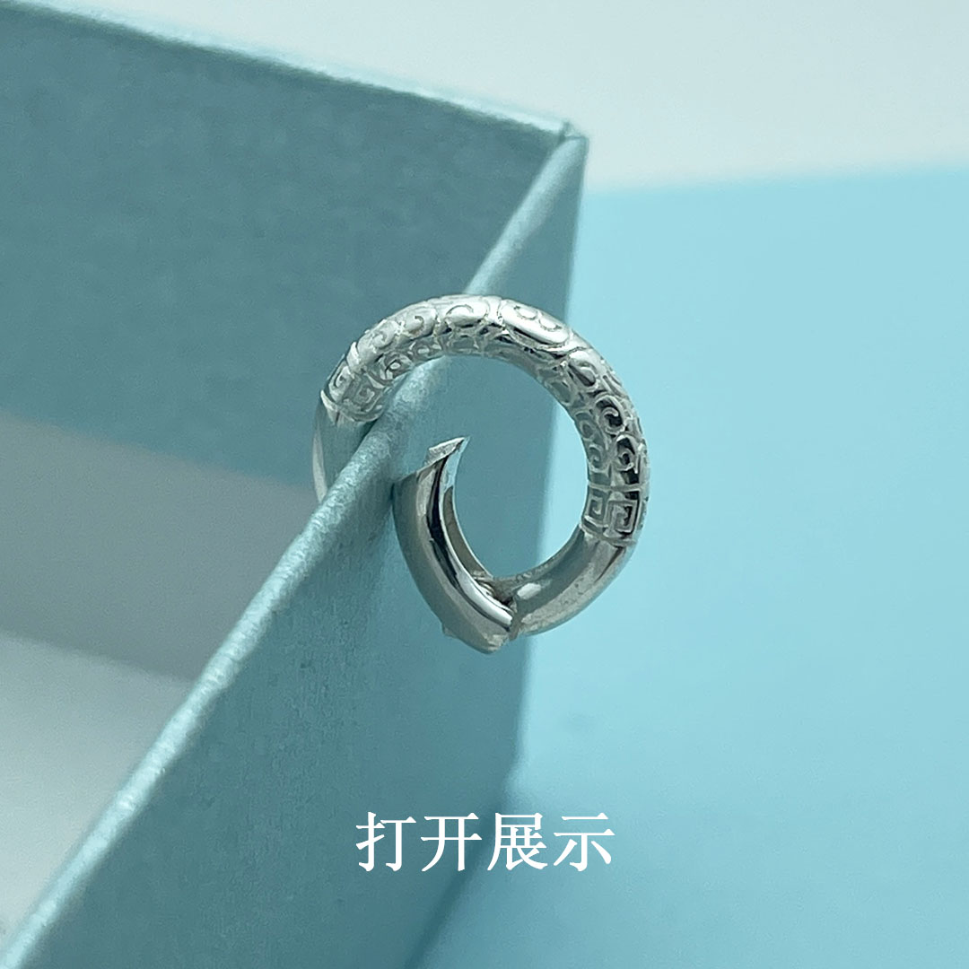 S925复古祥云按压弹簧扣头