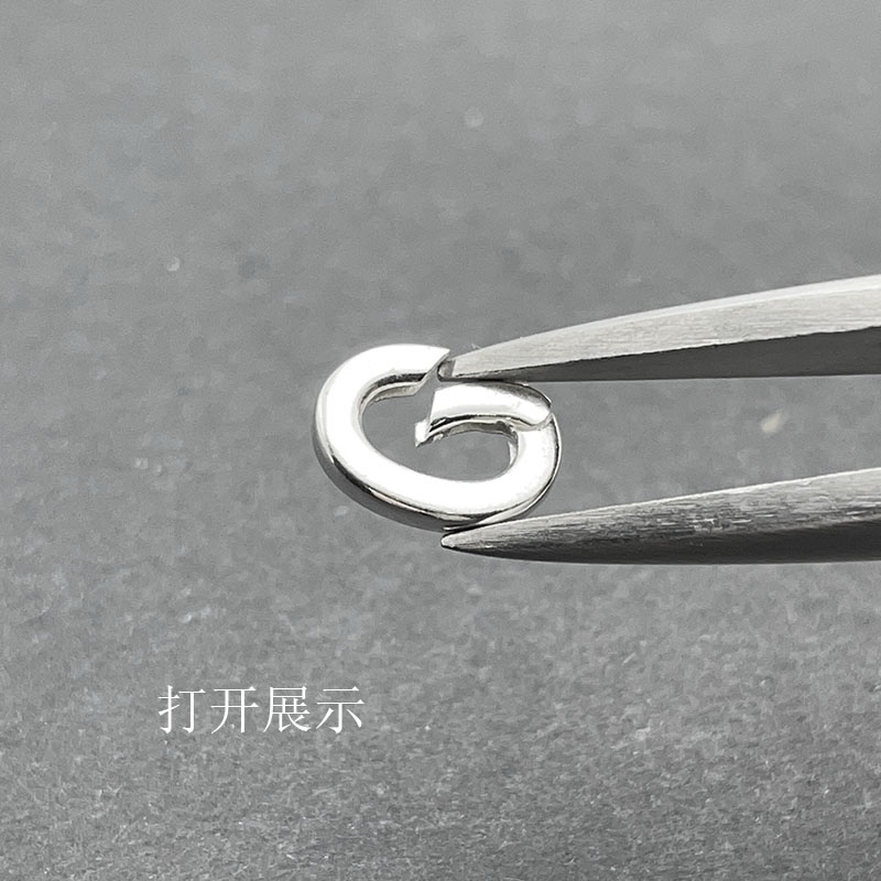 S925纯银椭圆弹簧扣连接扣DIY图片