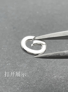 S925纯银椭圆弹簧扣连接扣DIY