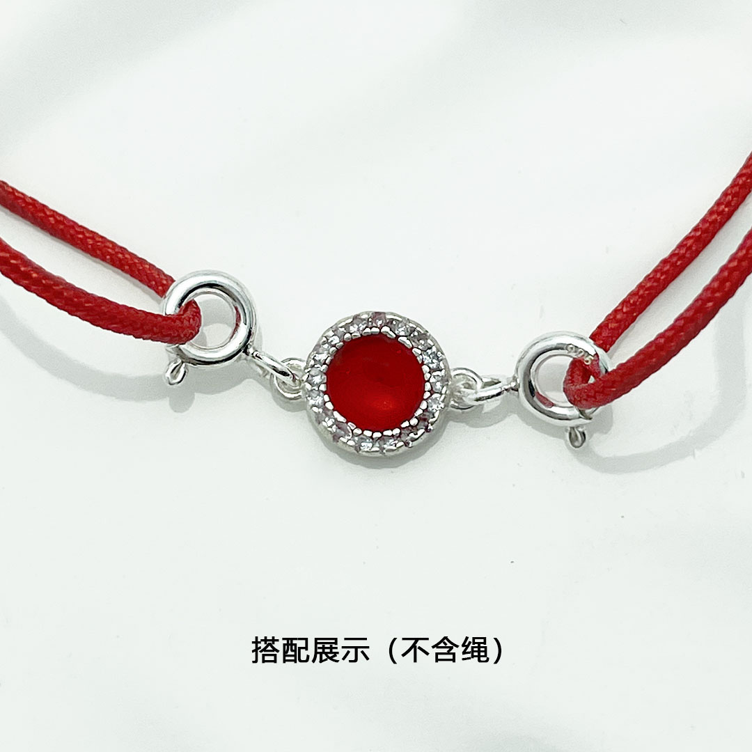 S925纯银微镶双头连接扣