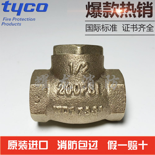美国泰科黄铜旋启止回阀