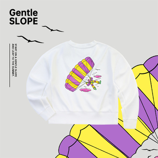 缓坡 | 飞伞 滑翔伞 跳伞 原创印花卫衣 空气层  短款女  艺术家