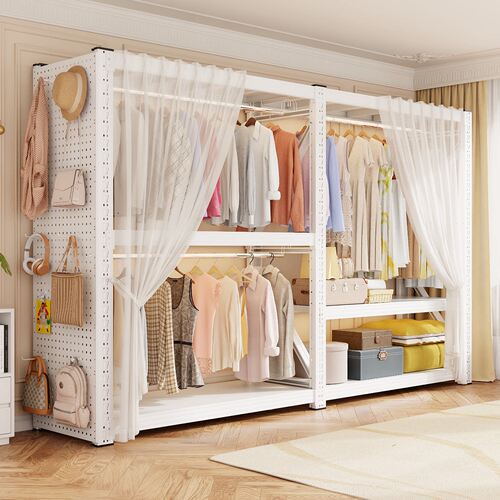 开放式简易组装落地收纳衣柜