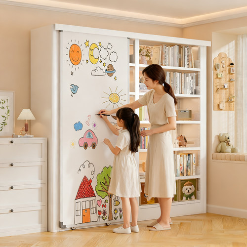 钢制图书馆书架白板门书柜