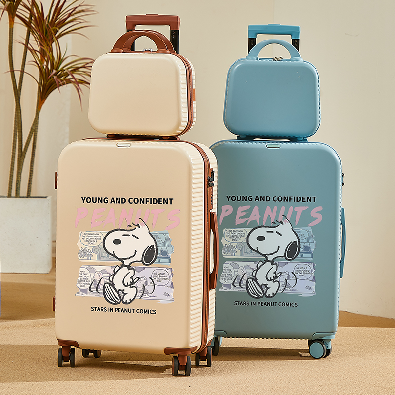 新款史努比行李箱女卡通可爱拉杆箱旅行箱24寸登机密码皮箱子20寸