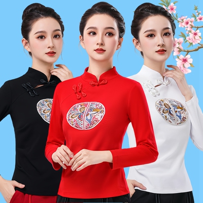 新中式盘扣秋冬纯棉长裤演出上衣