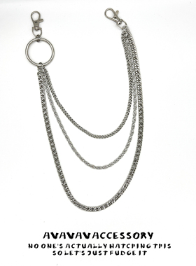 朋克机车三层链条裤链 街舞表演裤链腰挂链钱包牛仔裤配链饰品