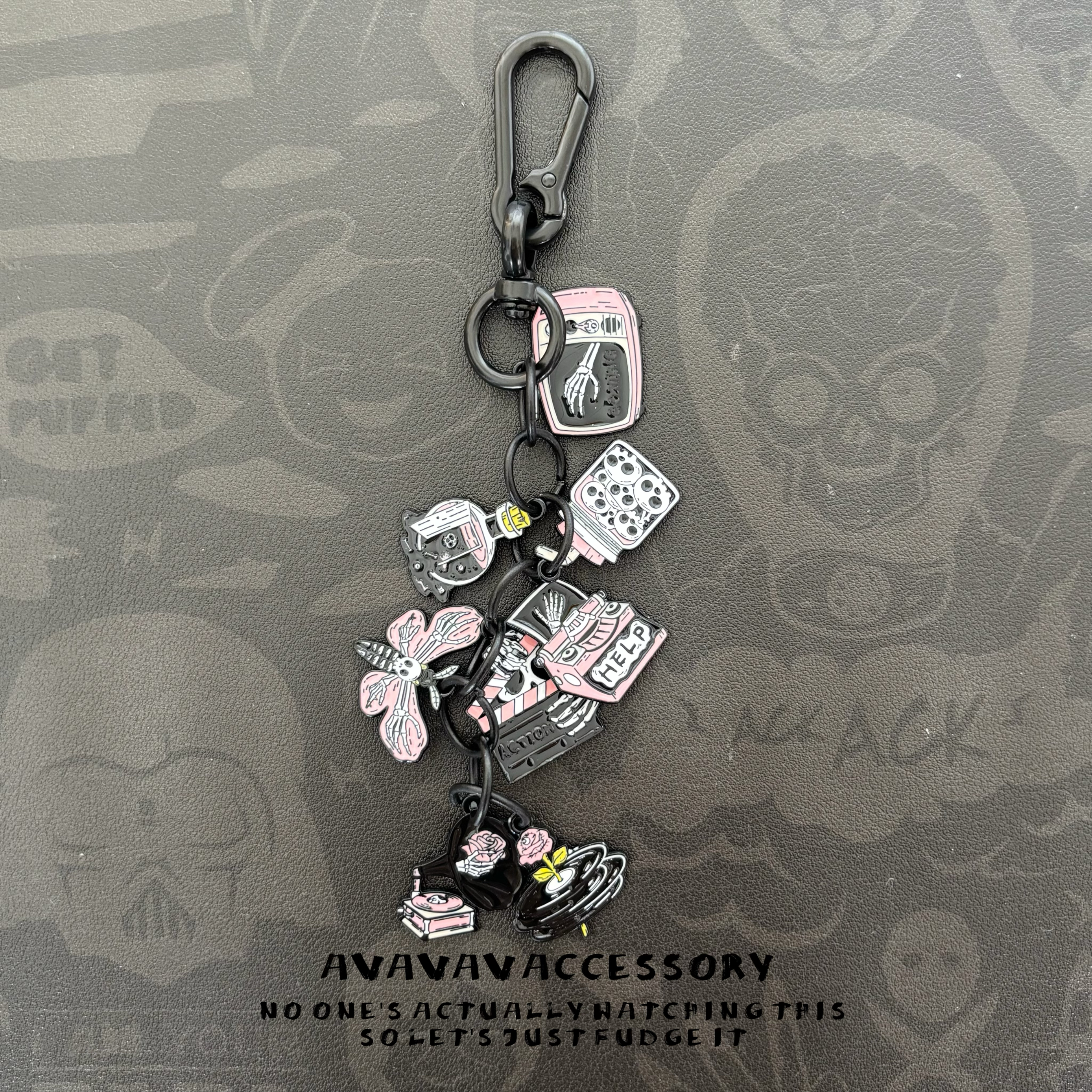 AVAVAV 骷髅元素创意钥匙扣男女情侣闺蜜圣诞包包挂件拉链扣配饰