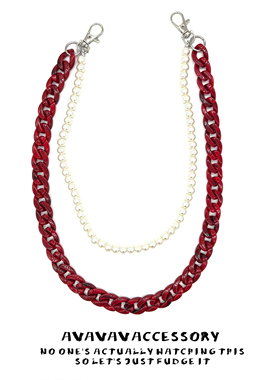 AVAVAVA设计珍珠编织双层裤链复古嘻哈牛仔裤腰链百搭包挂件配饰