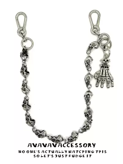 Avavava Niche Retro Skull Chain Jeans Waist Chain Hip-Hop Unisex Bag Hanging Chain Decoration