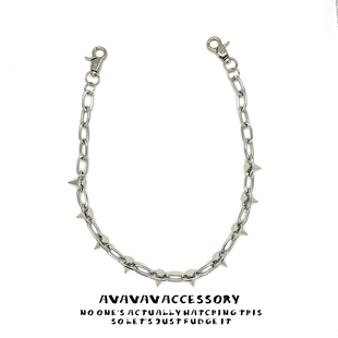 链 裤 铆钉腰链尖头牛仔裤 链条朋克男女hiphop蹦迪国潮暗黑同款