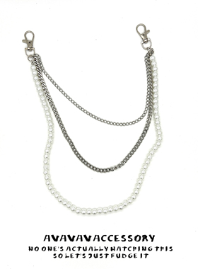 欧美风多层珍珠链条个性嘻哈朋克腰链牛仔裤链挂件挂饰休闲裤腰链