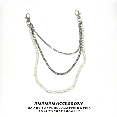 欧美风多层珍珠链条个性嘻哈朋克腰链牛仔裤链挂件挂饰休闲裤腰链