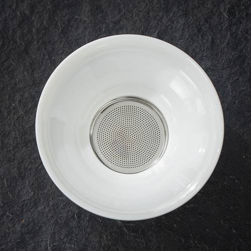 白瓷茶具海豚茶漏托一体