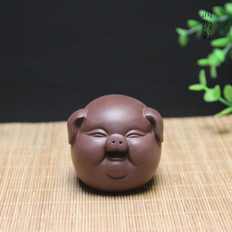 宜兴紫砂手工猪茶宠摆件清仓