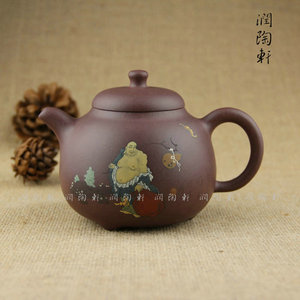 紫砂壶 宜兴紫砂茶壶 黄梓阳全手工泥绘紫砂茶壶 紫砂茶具
