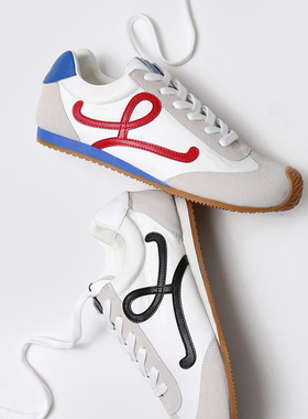 【柜7k+！原工厂品质！】25春夏情侣款真皮休闲鞋透气阿甘德训鞋