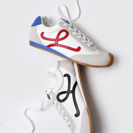 【柜7k+！原工厂品质！】25春夏情侣款真皮休闲鞋透气阿甘德训鞋