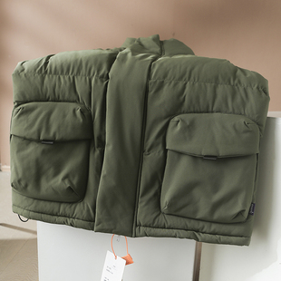 秋冬男士 2024新款 廓形棉马夹立领保暖马甲外套潮 休闲街头风