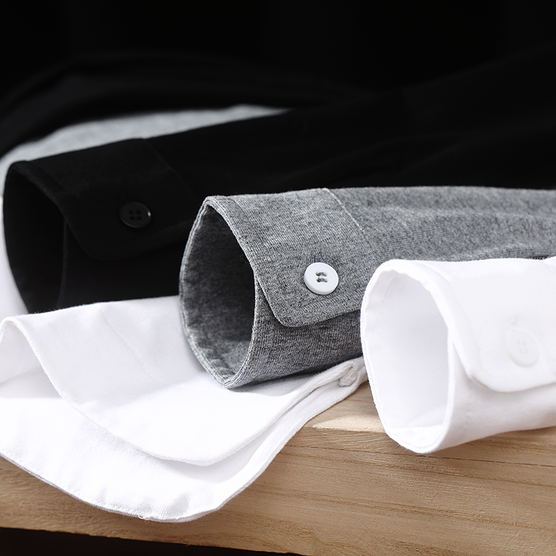 长袖全棉百搭休闲纯色