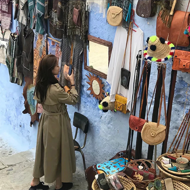 百搭纯色双排扣系带风衣外套