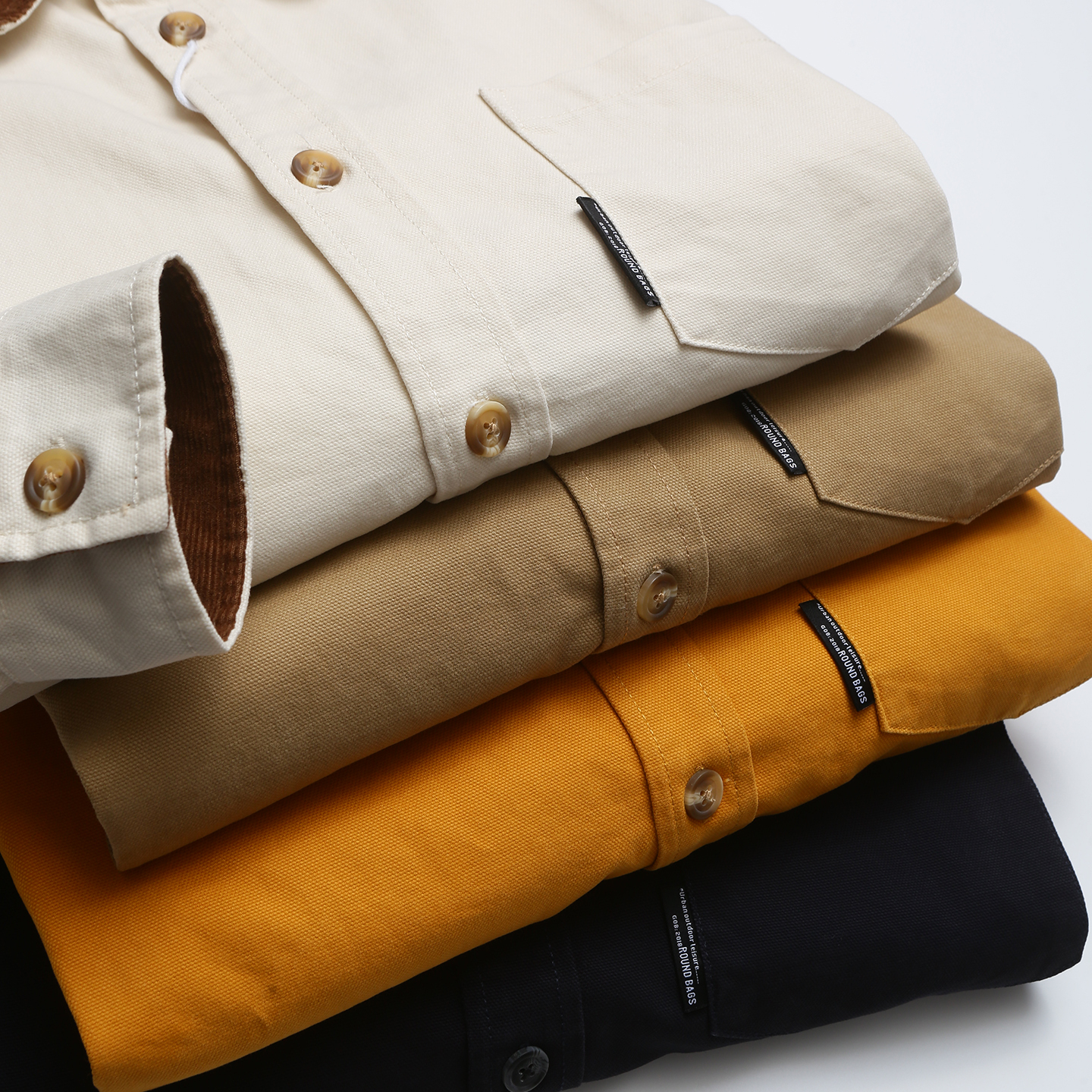 撞色拼接日系工装风翻领宽松夹克