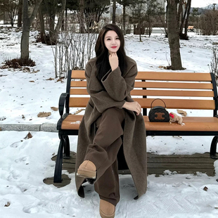 秋冬宽松廓形大翻领落肩双面羊毛大衣外套女 篙端 气场十足