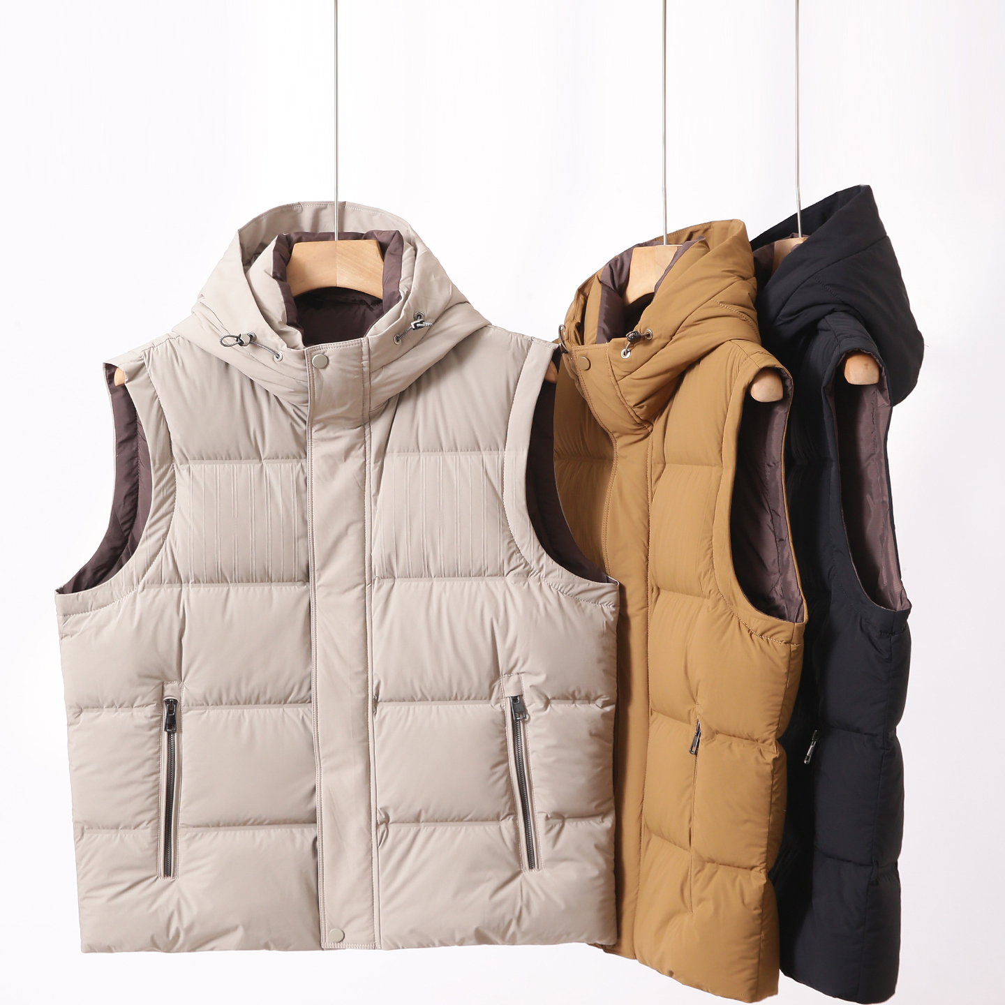 男保暖背心外套高端连帽羽绒马甲