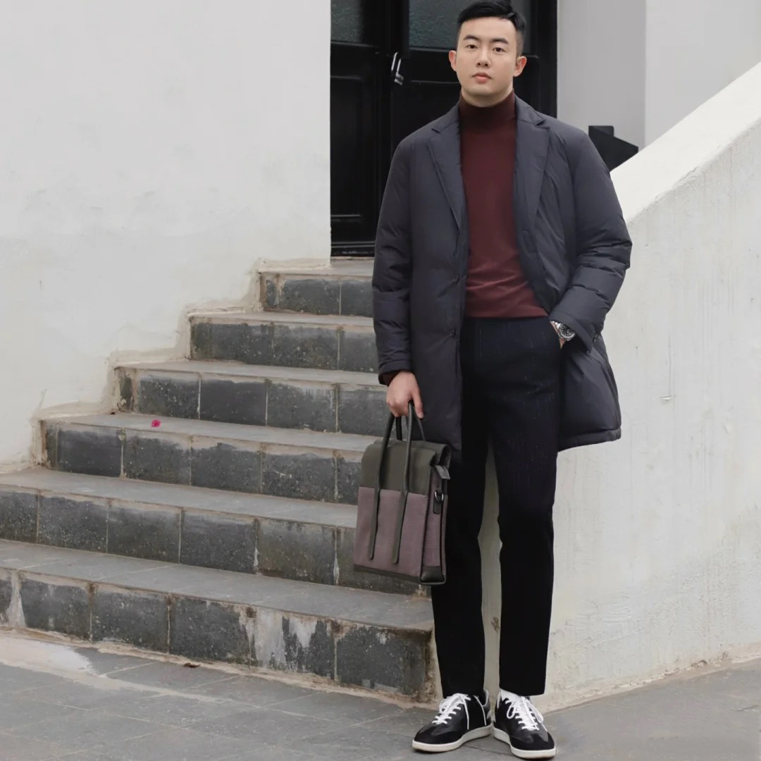 户外保暖中长款绅士羽绒服外套