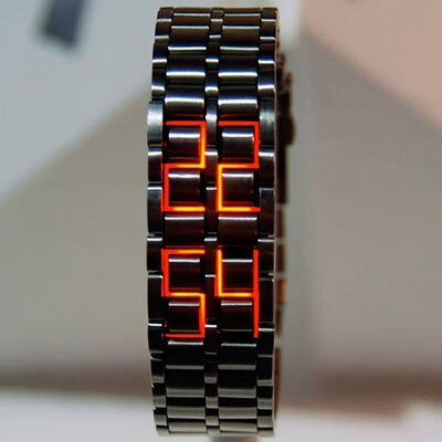 LED Display Electronic Watch Novelty Red Blue LED Lava Digit