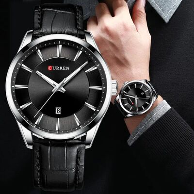 CURREN New Quartz Watches for Men Leather Strap Male Wristwa